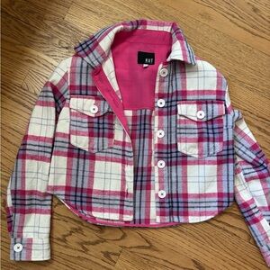 Kut from the Kloth Women's Plaid Button Down Shirt in Pink and White